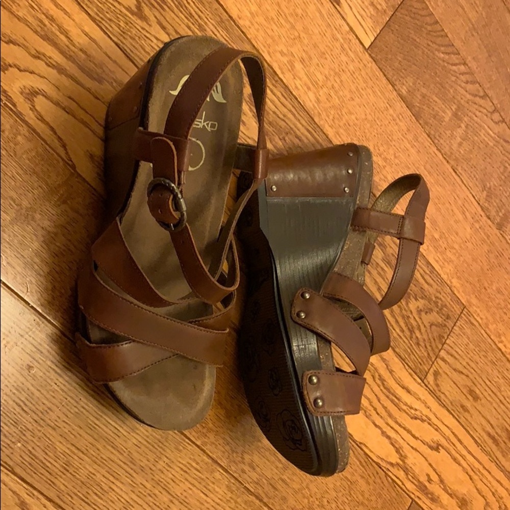Dansko Brown Frida Wedge Sandals